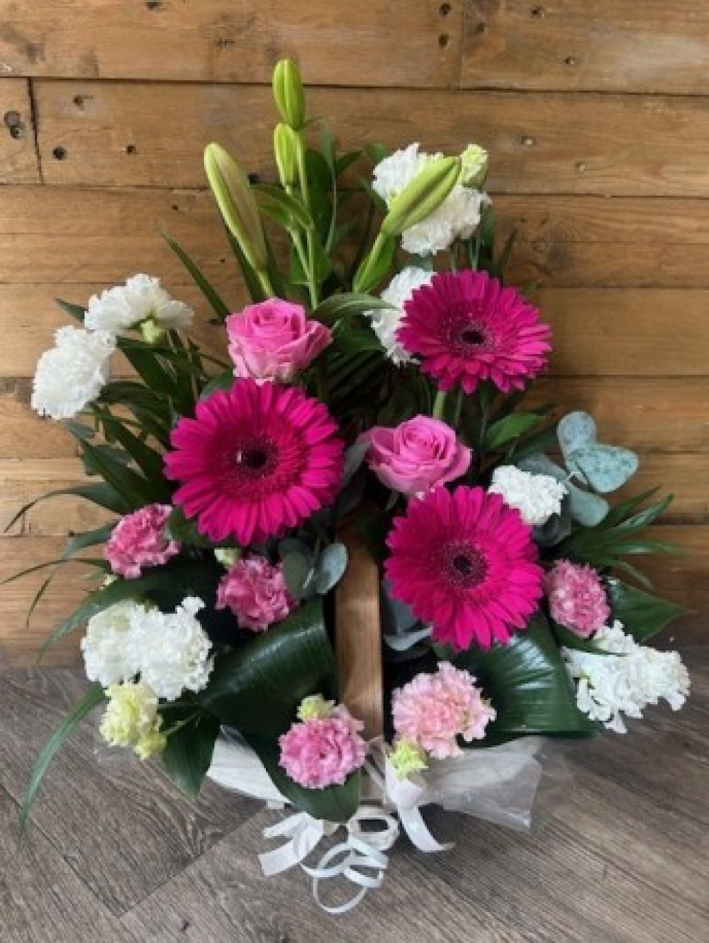 Pink Basket Arrangement Product Image