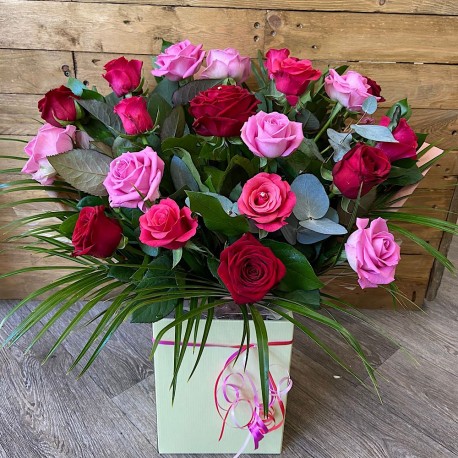 Red and Pink Rose Bouquet